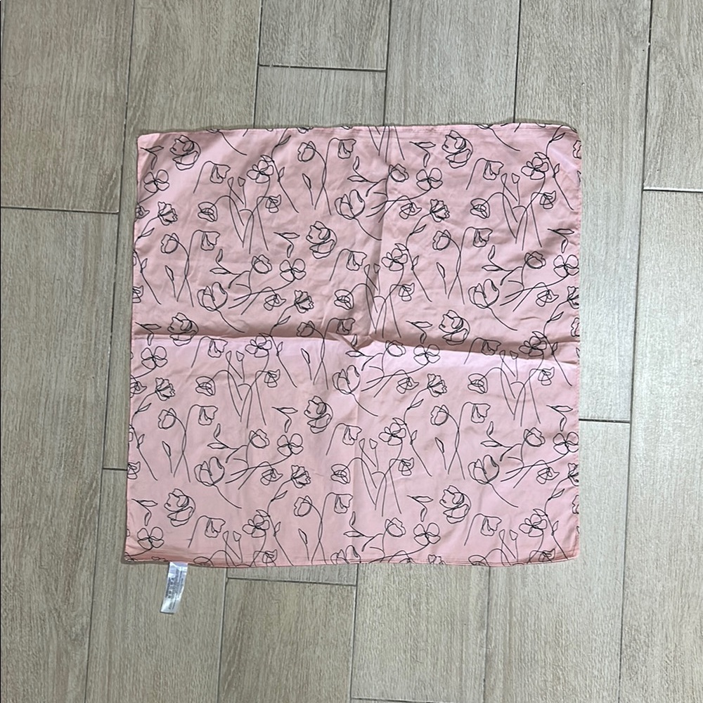 Pink Floral Patterned Scarf